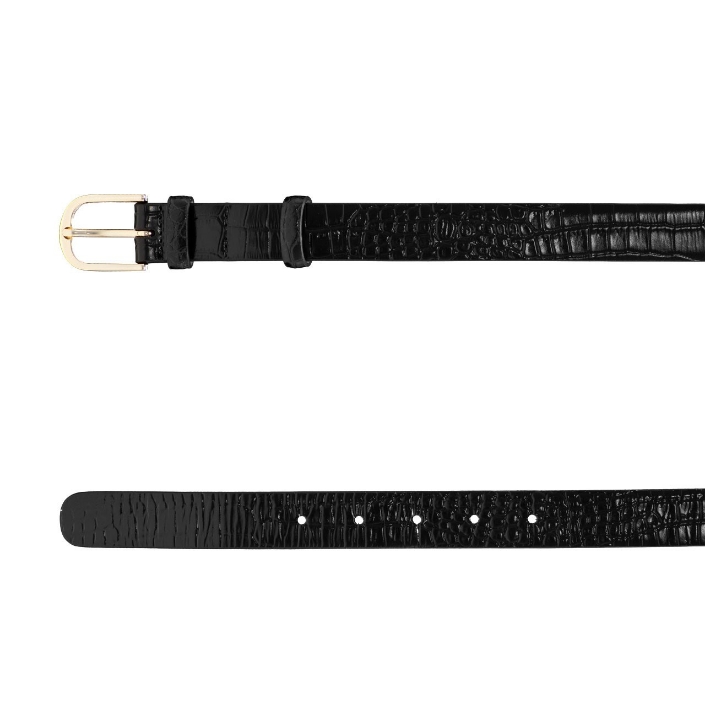 Curea dama din piele naturala 59 CROCO NEGRU