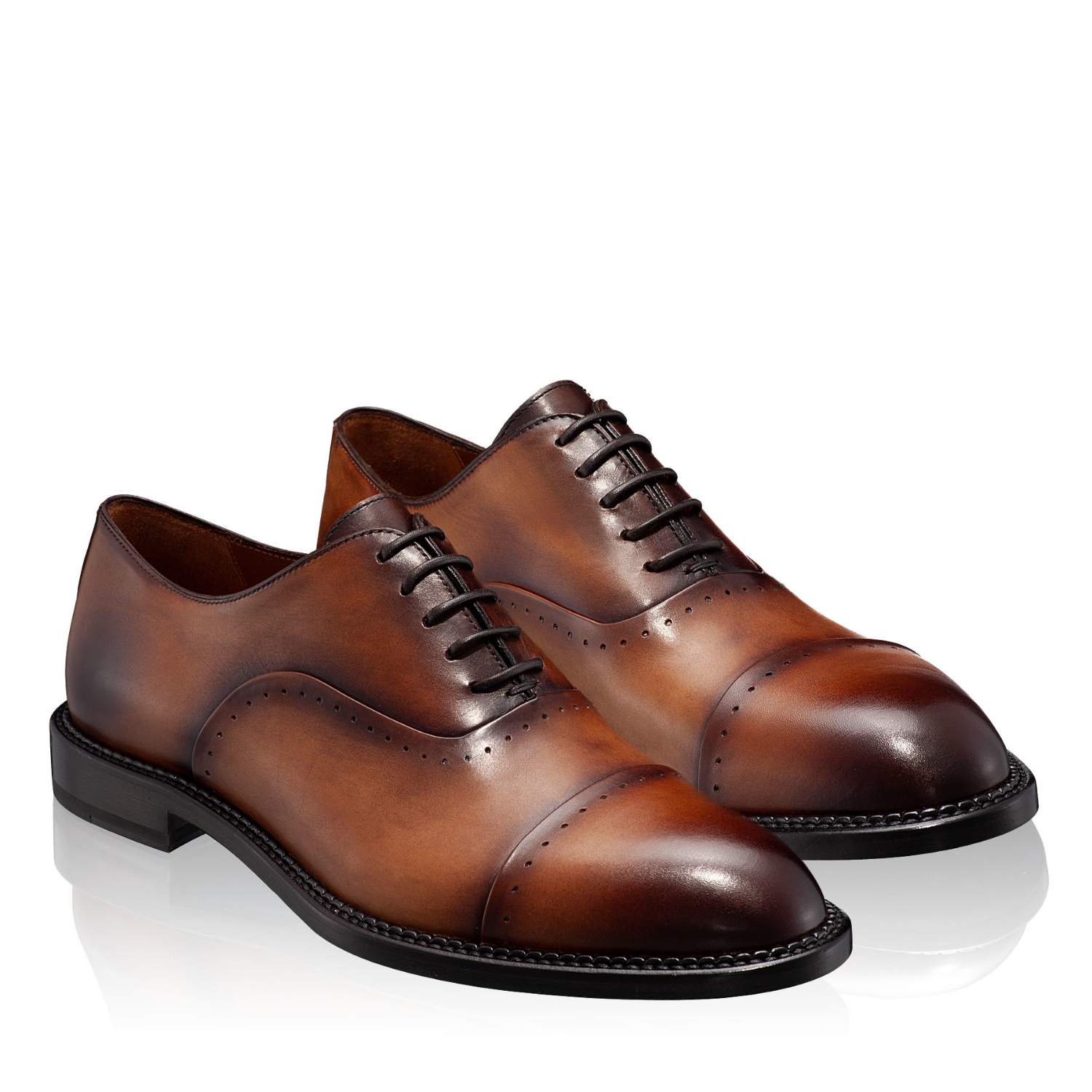 pantofi primăvară barbati - pantofi eleganti maro Denis Handmade