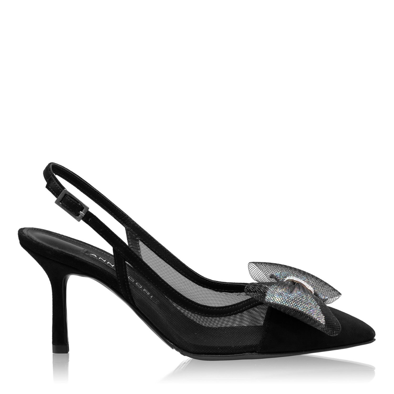 Imagine Pantofi Decupati Dama 8080 Camoscio+Rete Negru
