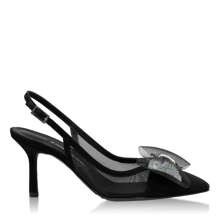 Imagine Pantofi Decupati Dama 8080 Camoscio+Rete Negru