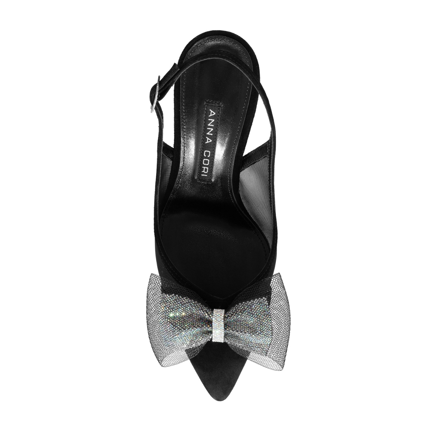 Imagine Pantofi Decupati Dama 8080 Camoscio+Rete Negru