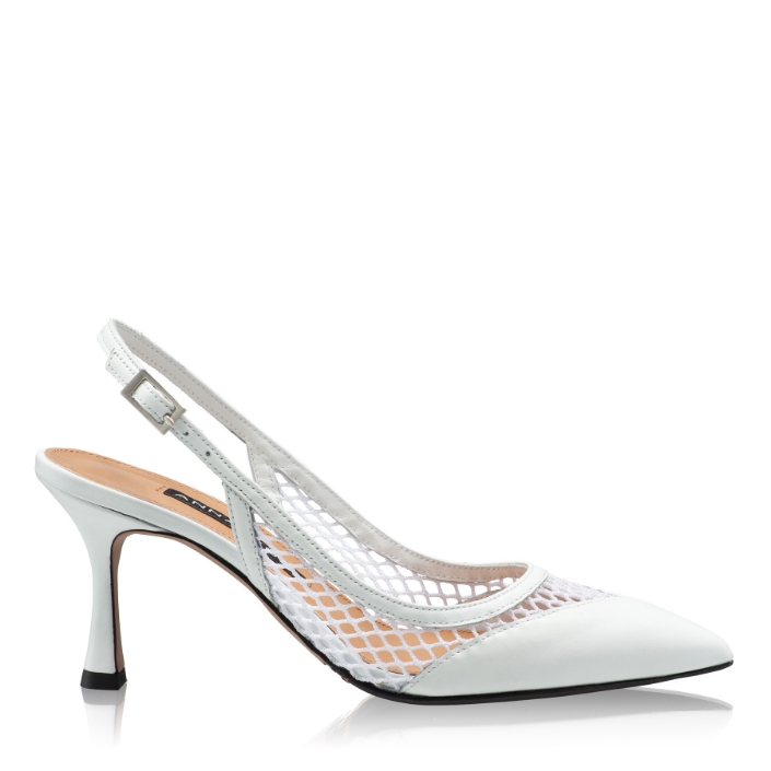 Imagine Pantofi Decupati Dama 8095 Vitello+Rete Alb