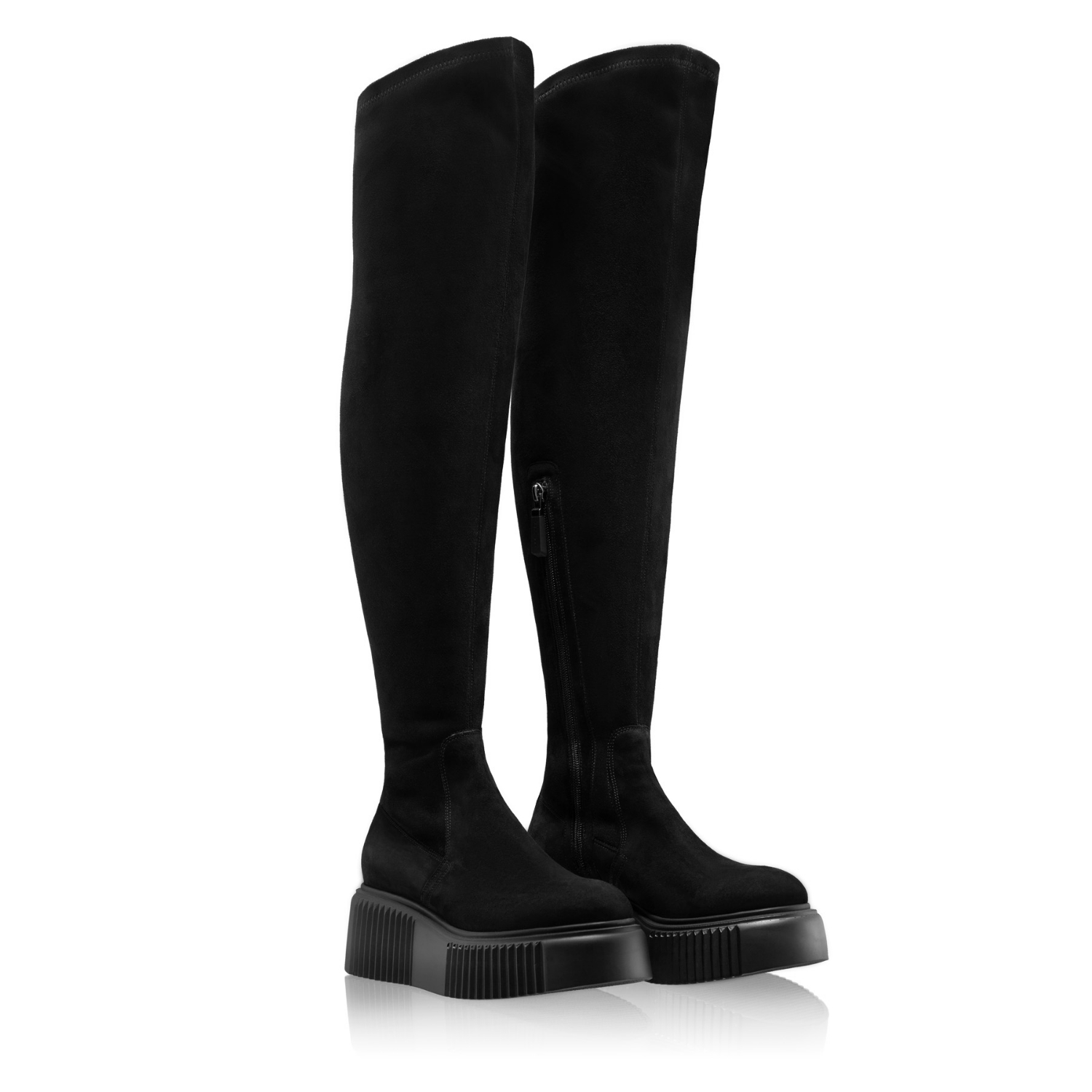 Imagine Cizme Dama 8146 Camoscio+Stretch Negru