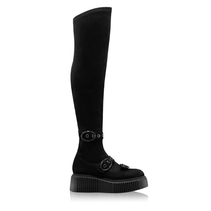 Imagine Cizme Dama 8177 Camoscio+Stretch Negru