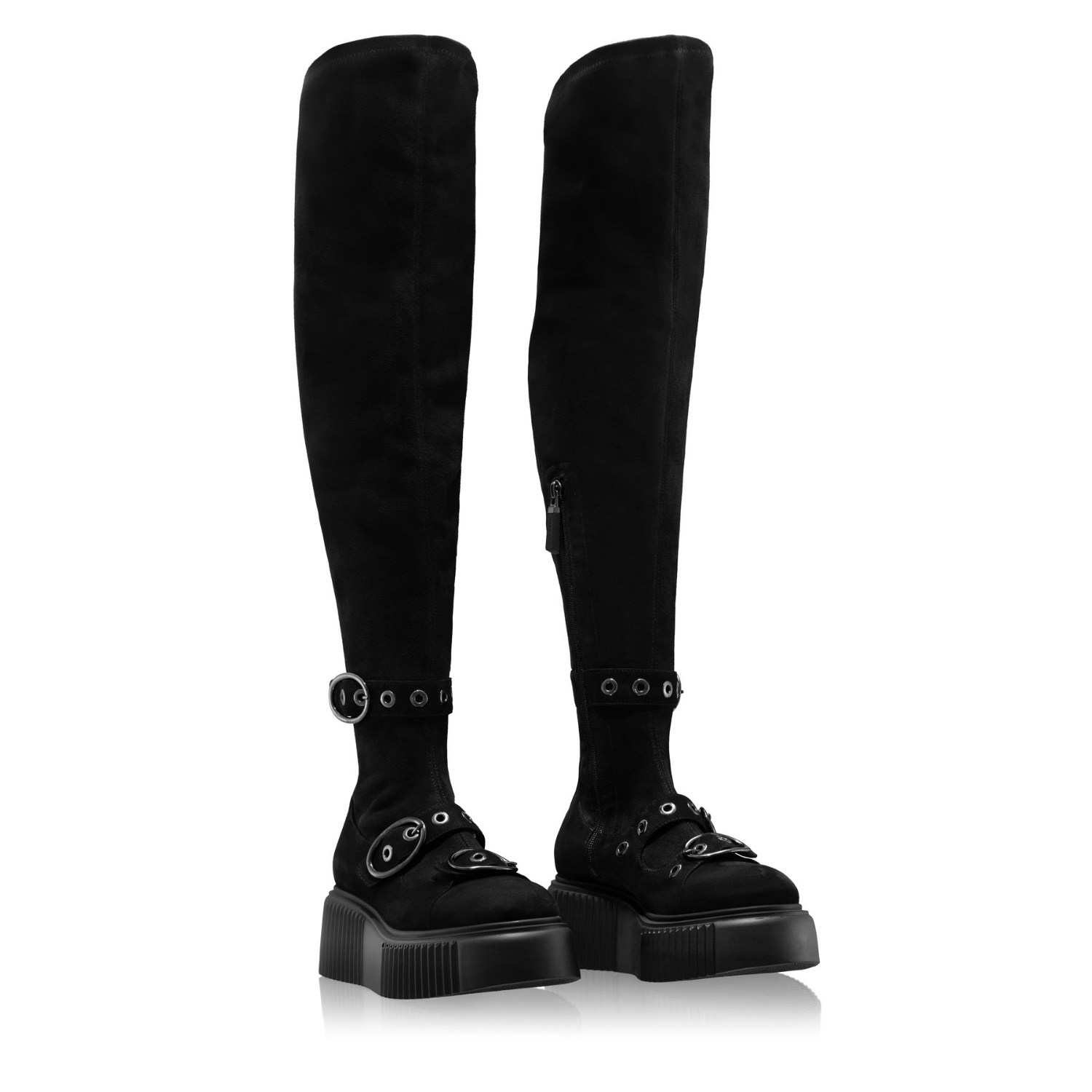 Imagine Cizme Dama 8177 Camoscio+Stretch Negru