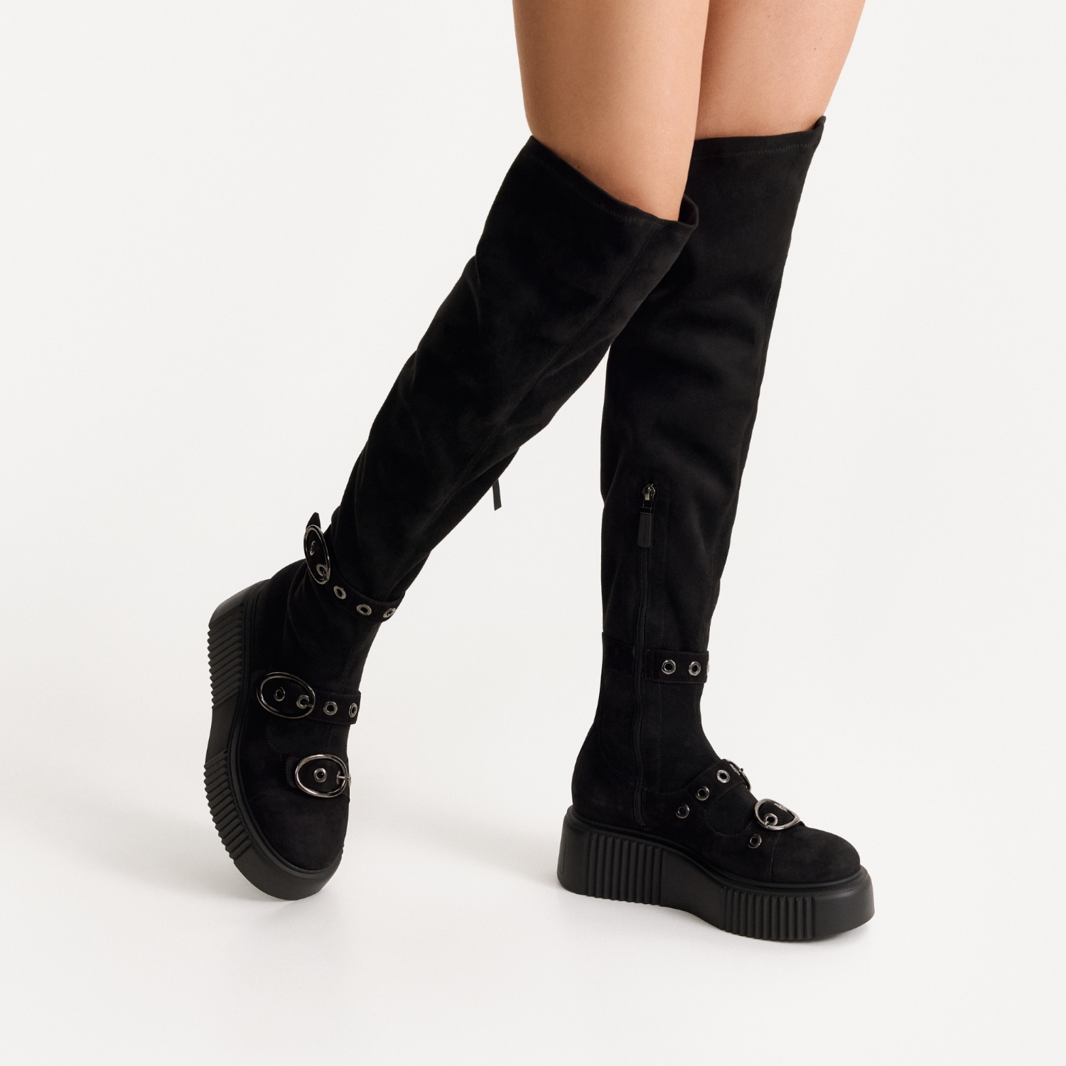 Imagine Cizme Dama 8177 Camoscio+Stretch Negru