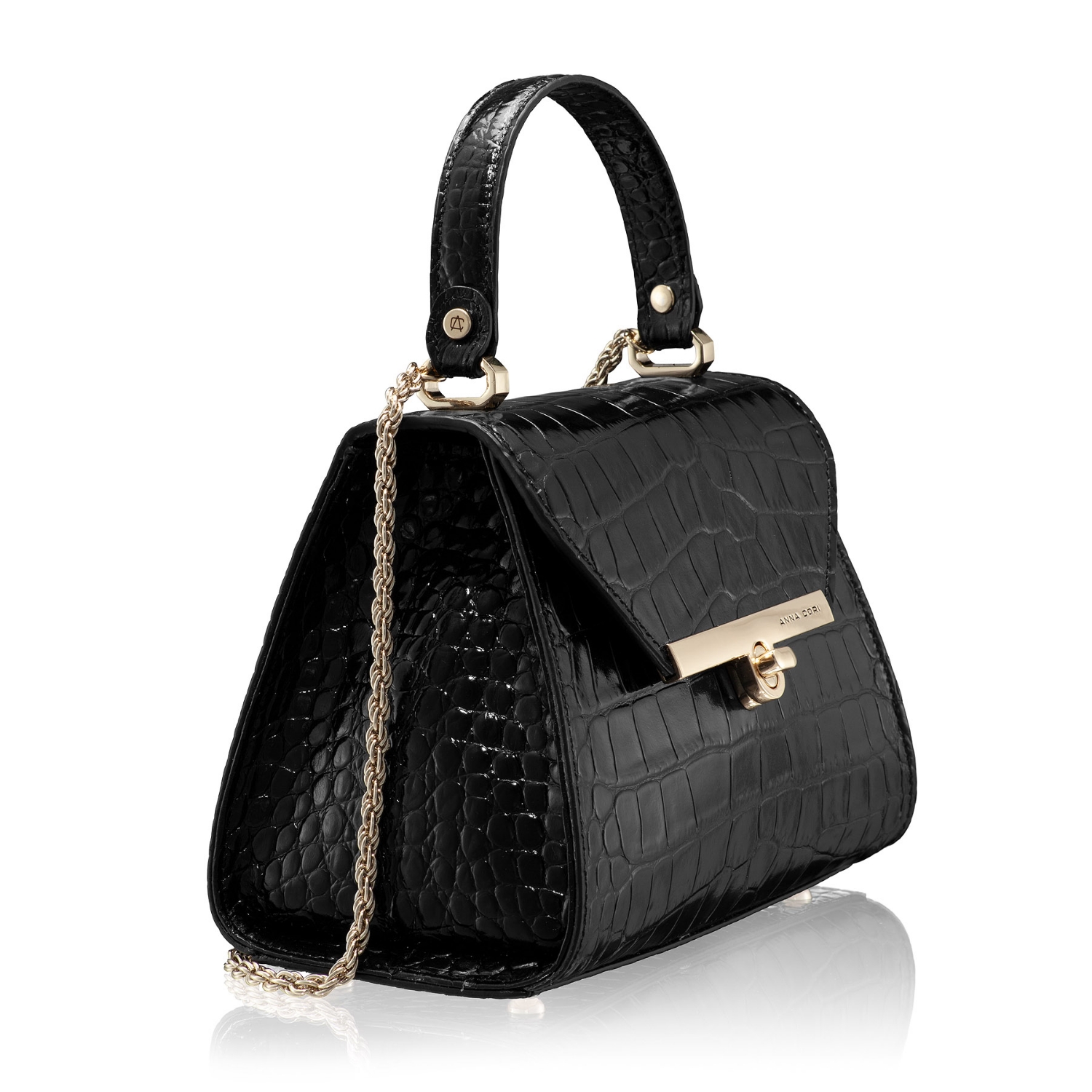 Imagine Geanta Dama de Mana MARY 01 CROCO NEGRU