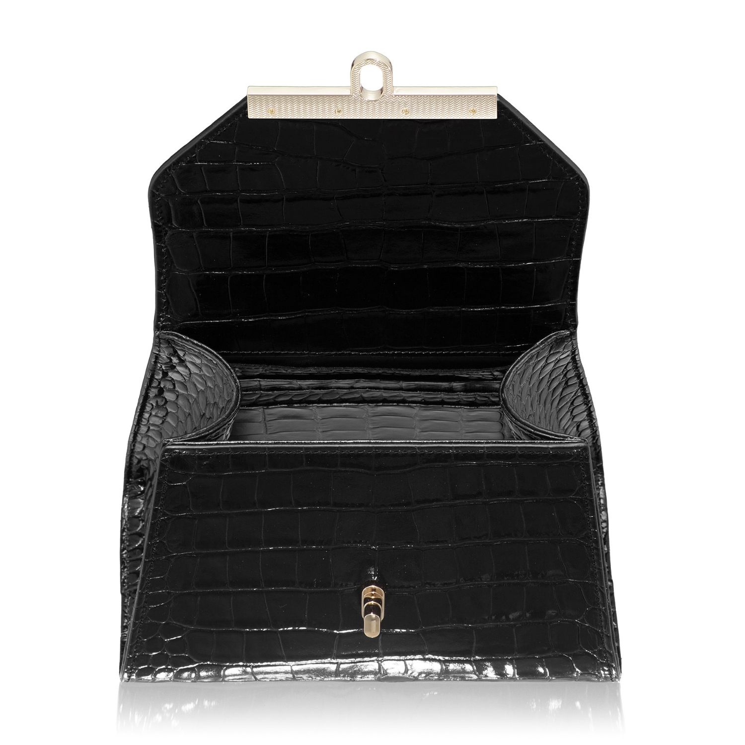 Imagine Geanta Dama de Mana MARY 01 CROCO NEGRU