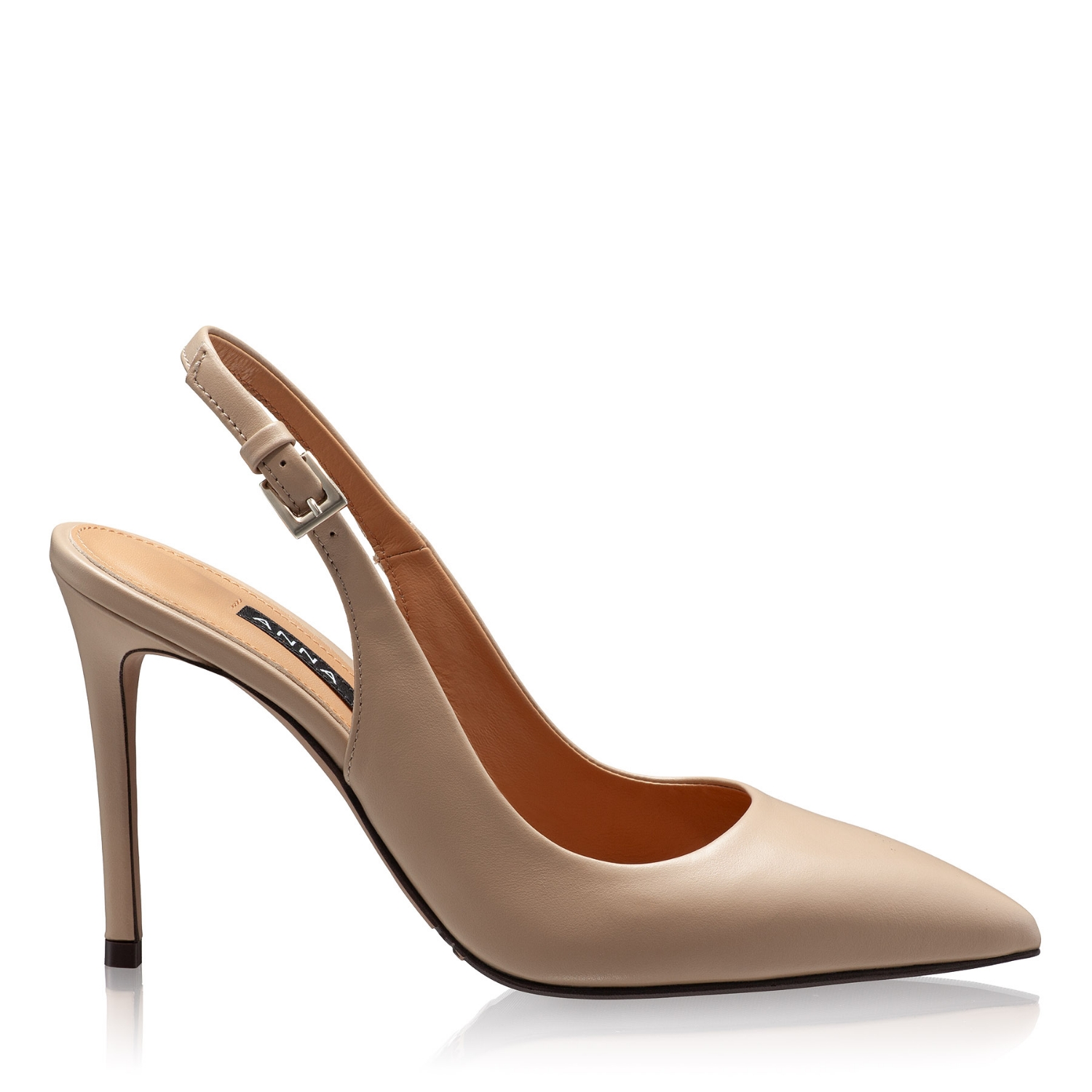 pantofi mireasa din piele, culoare bej, colectia Anna Cori