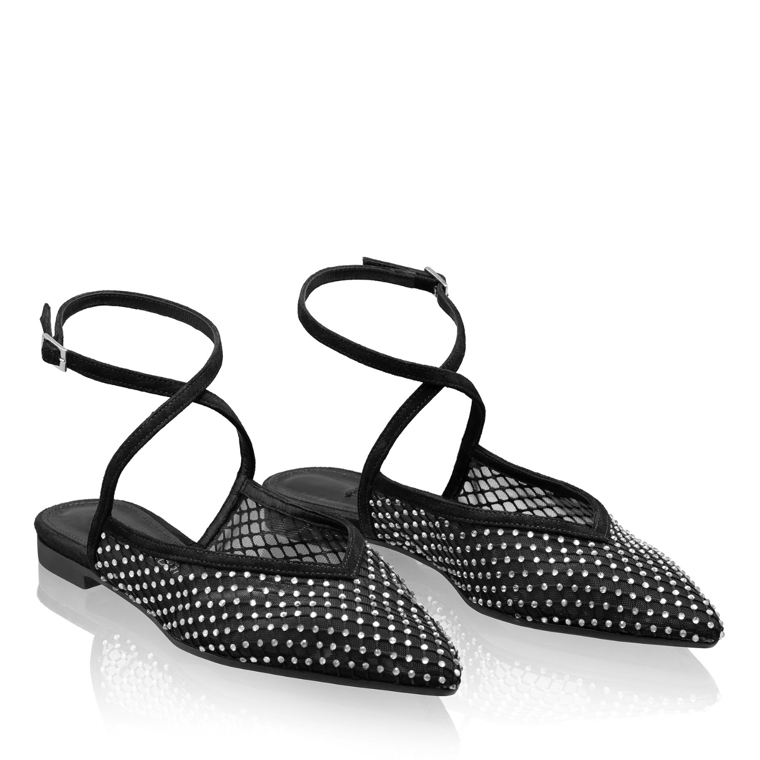 Imagine Balerini Dama 8403 Camoscio+Rete Negru