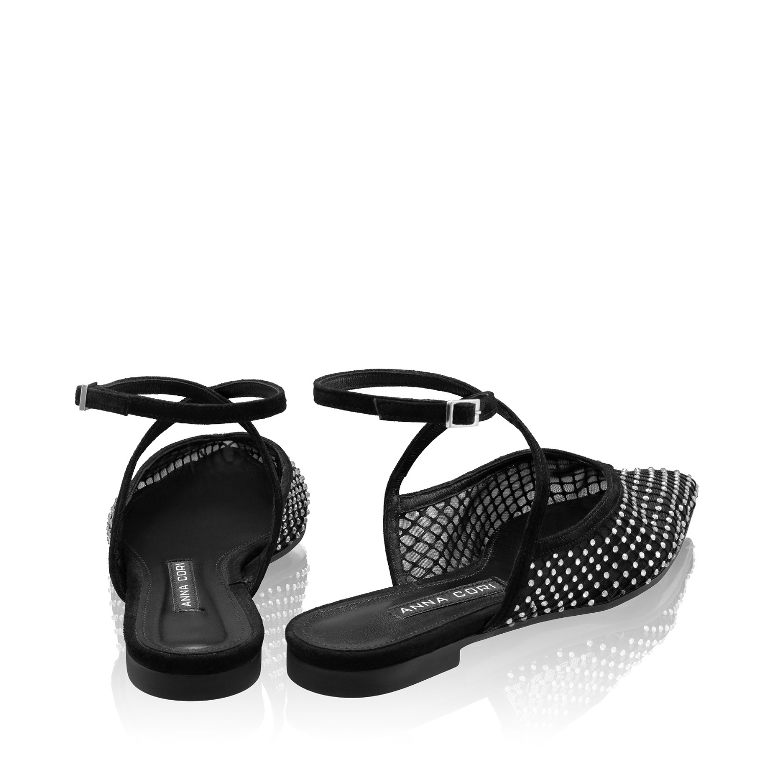 Imagine Balerini Dama 8403 Camoscio+Rete Negru