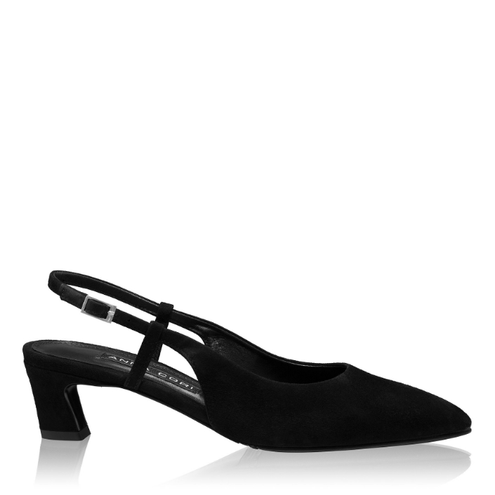 Imagine Pantofi Decupati Dama 8400 Camoscio Negru