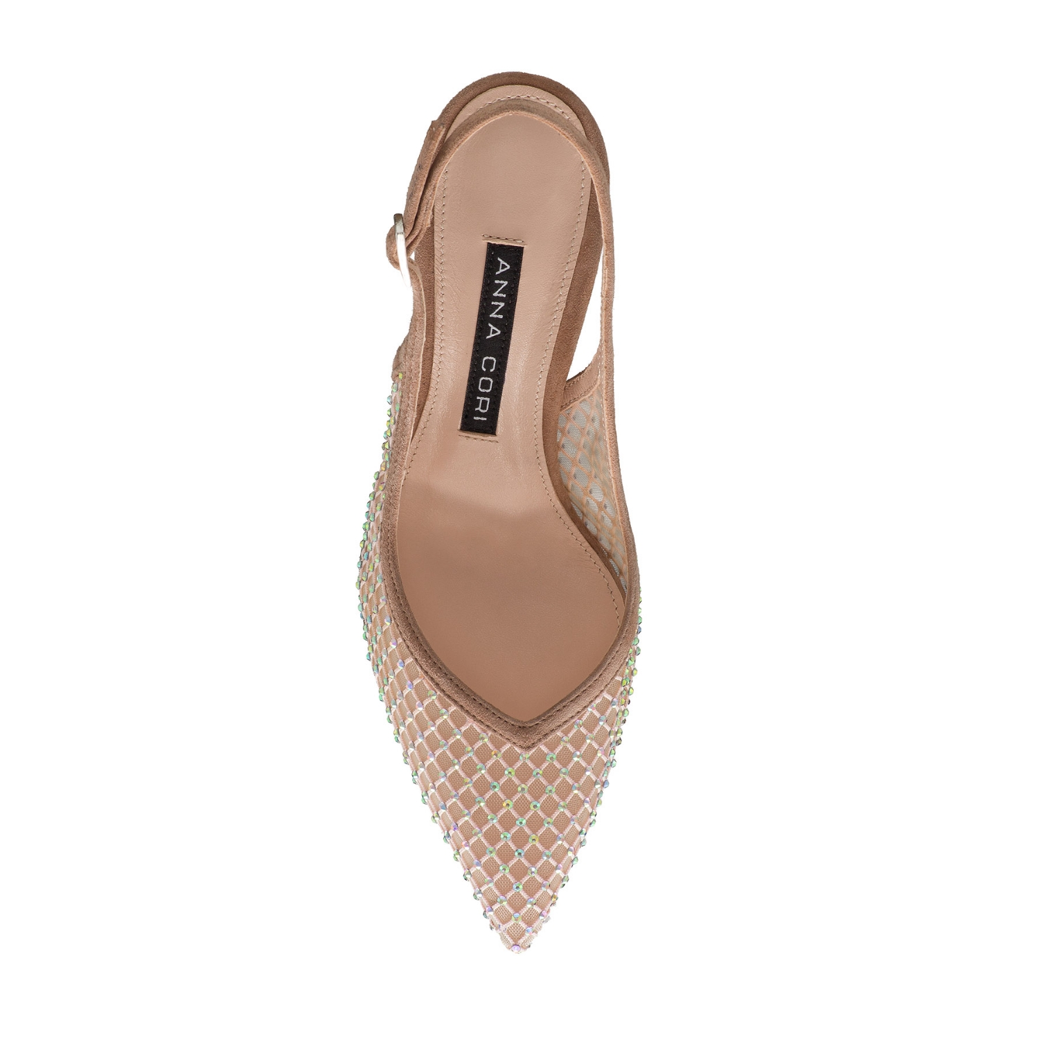 Imagine Pantofi Decupati Dama 8450 Camoscio+Rete Nude