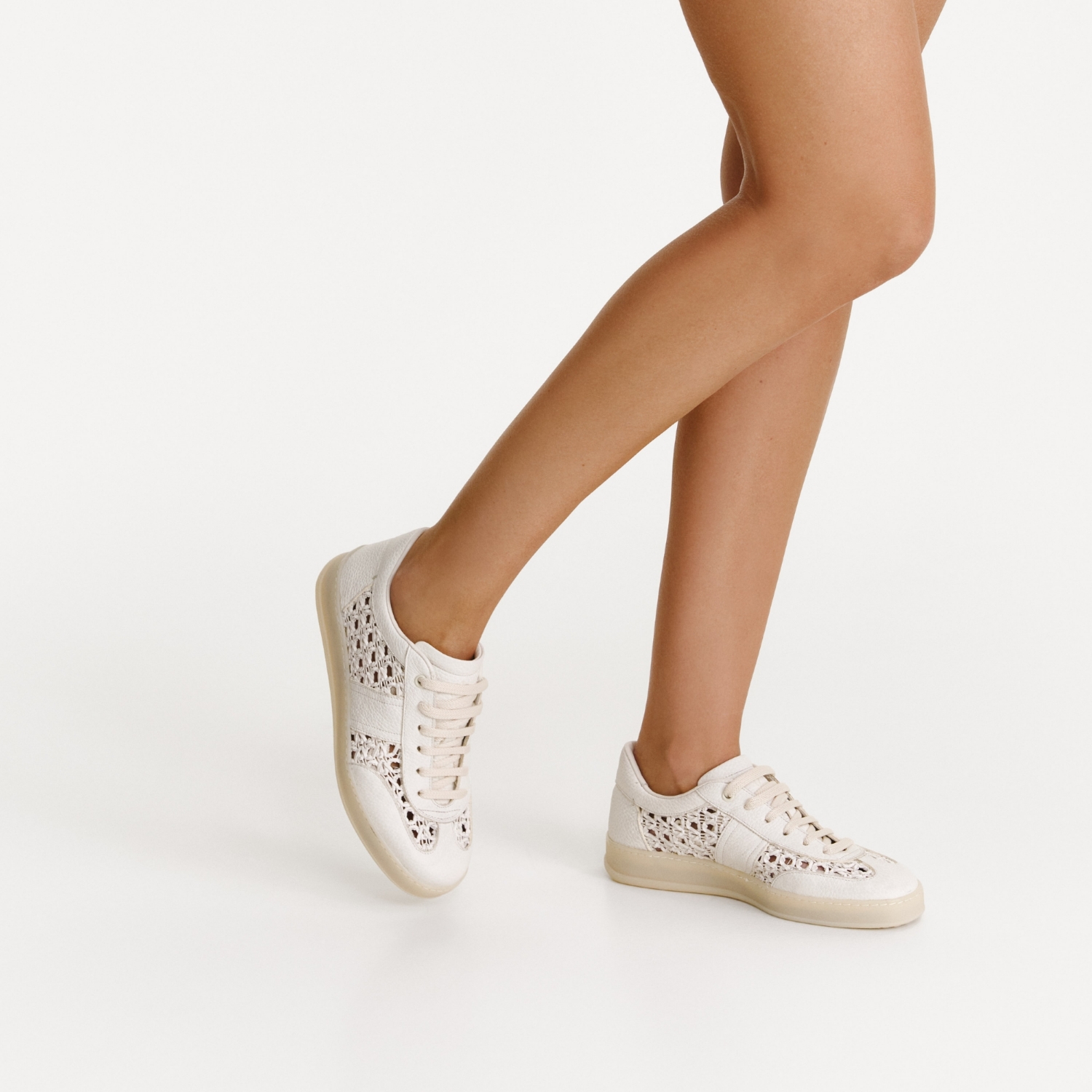 Imagine Pantofi Sport Dama 8385 Bottalato+Intreccio Alb